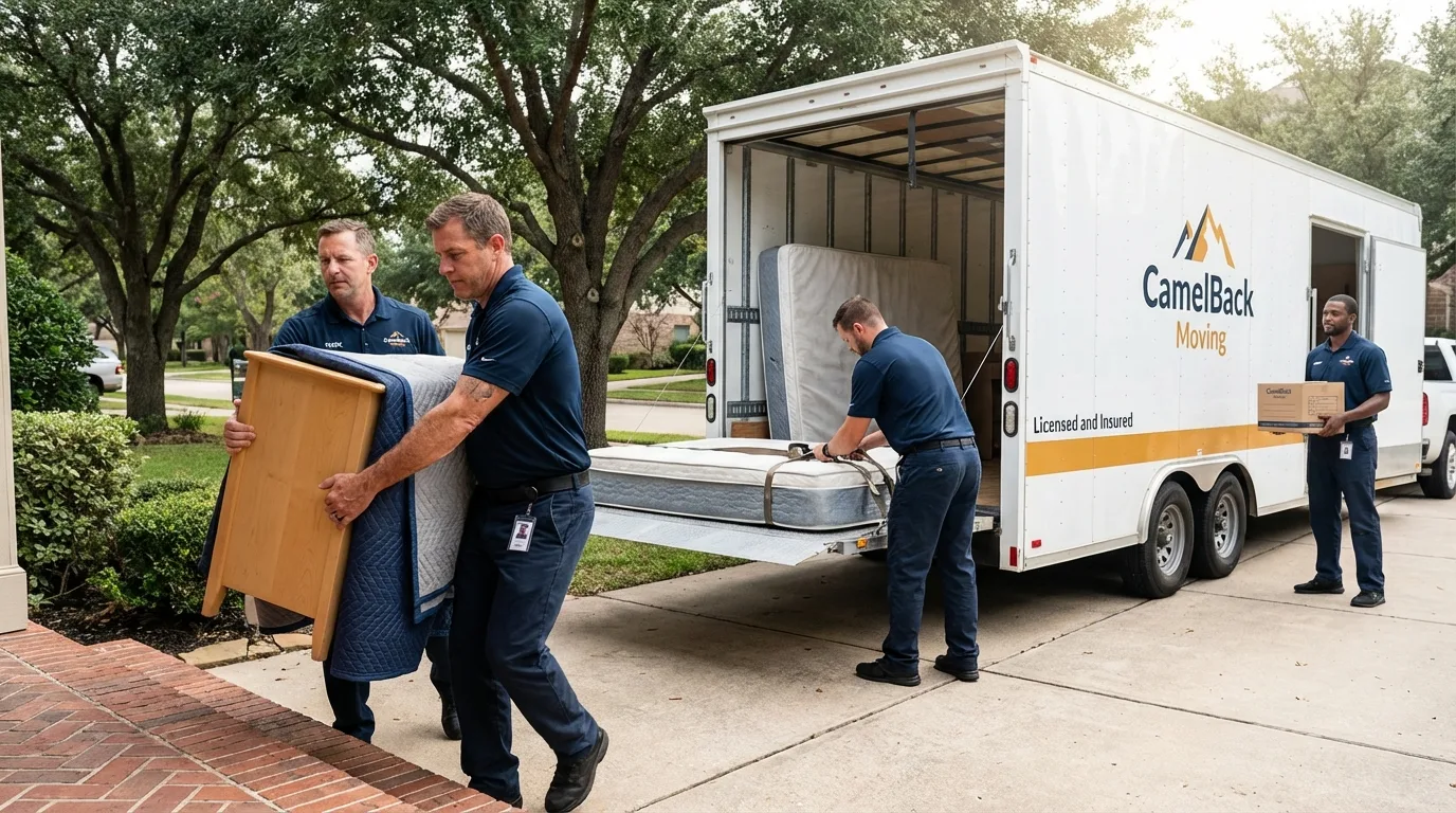Crew loading residential truck for cross-state move from Kirksville, MO