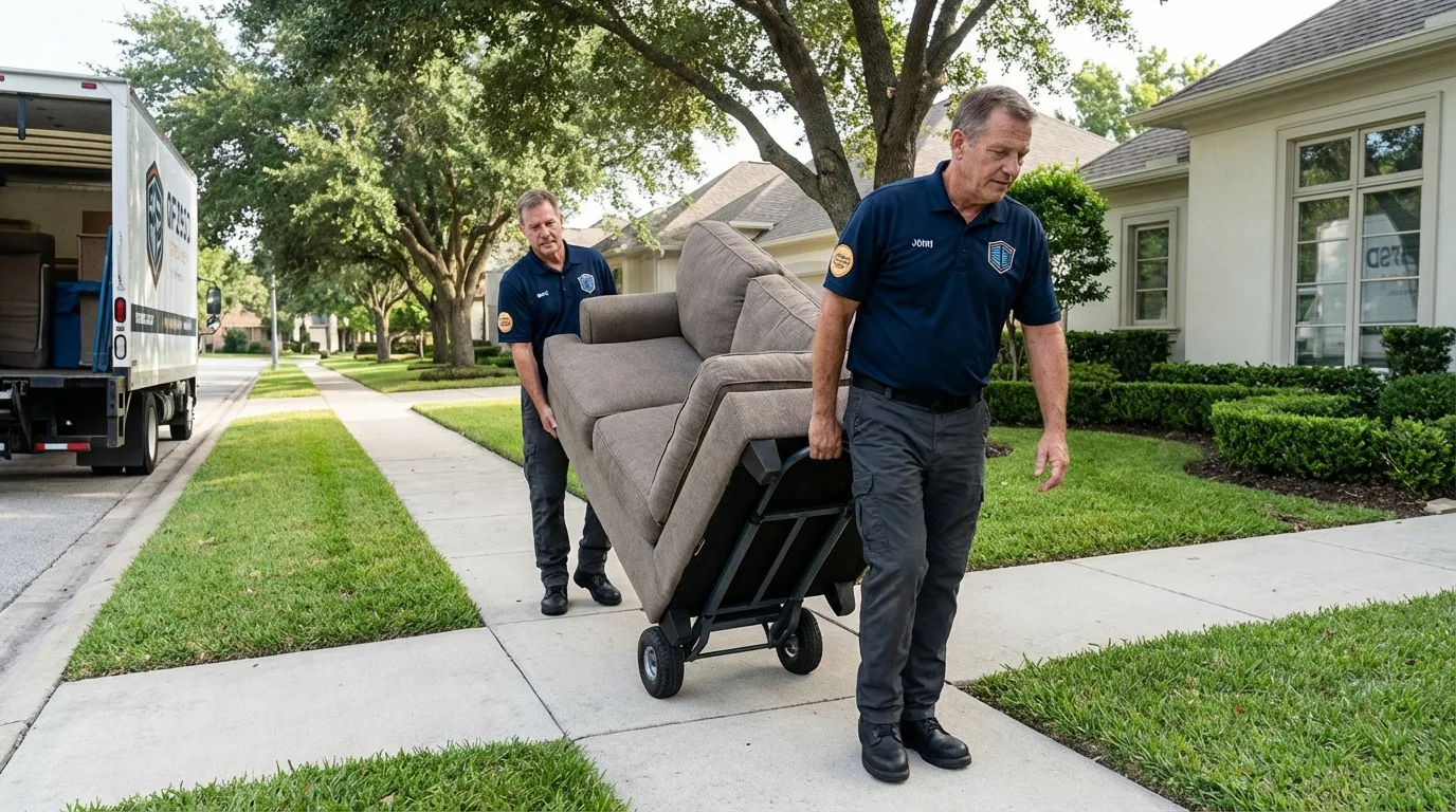 Local residential moving crew loading furniture in Kirksville, MO